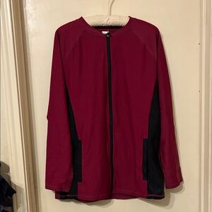 NWT Full Zip Long Sleeve Rash Guard Swim Top with Pockets UPF50+ Quick Dry  2X